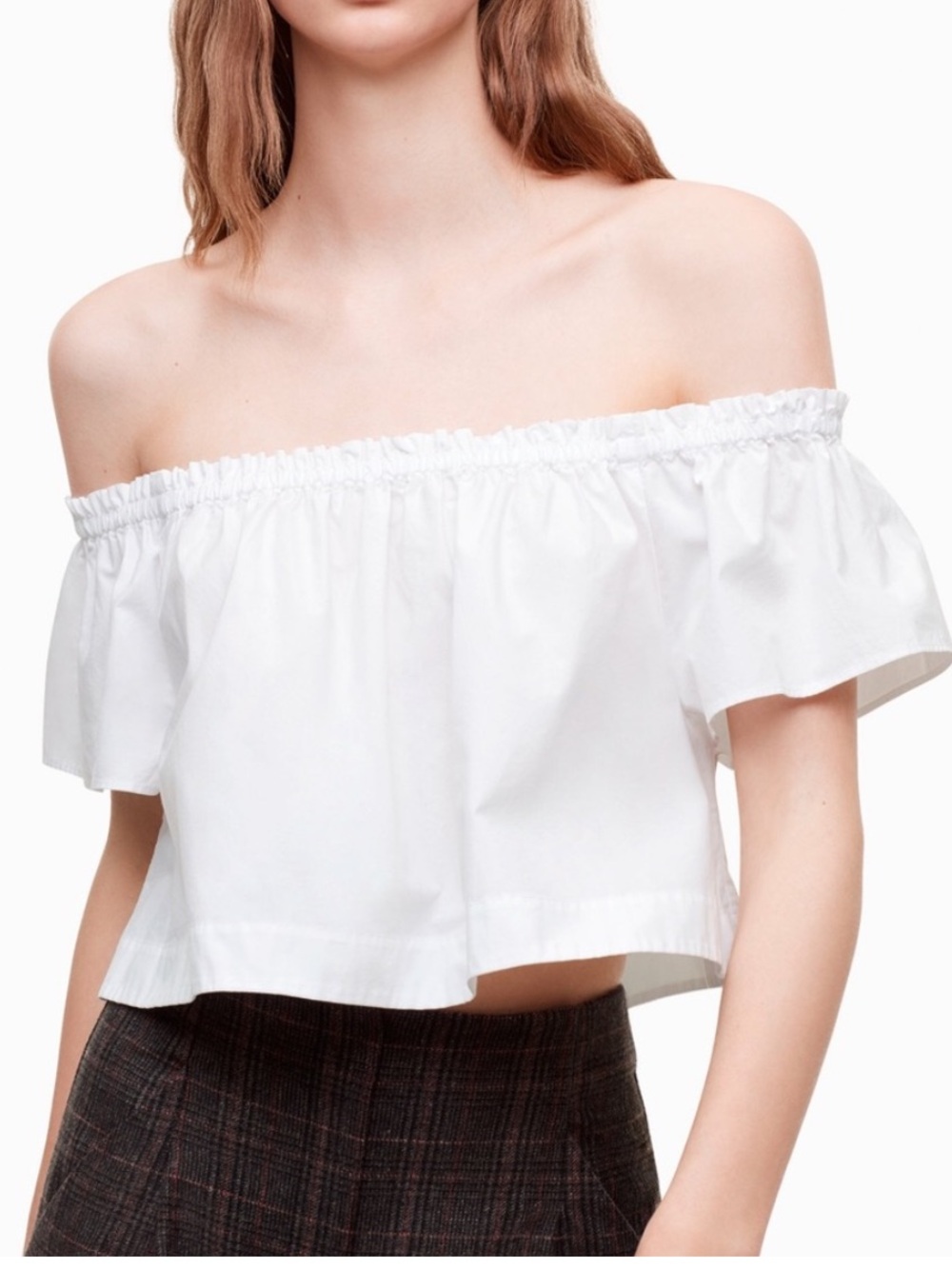 Wilfred Garance White Off Shoulder Blouse 100% Cotton